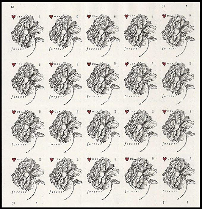 Antique Vintage Rose Forever First Class Postage Stamps